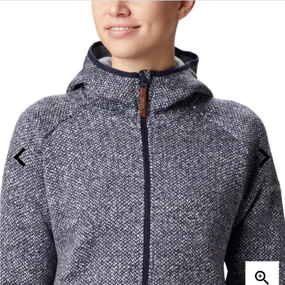 COLUMBIA LIKE NEW WOMEN’S ZIP UP HOODED, FLEECE LINED JACKET IN NOCTURNAL SZ XS